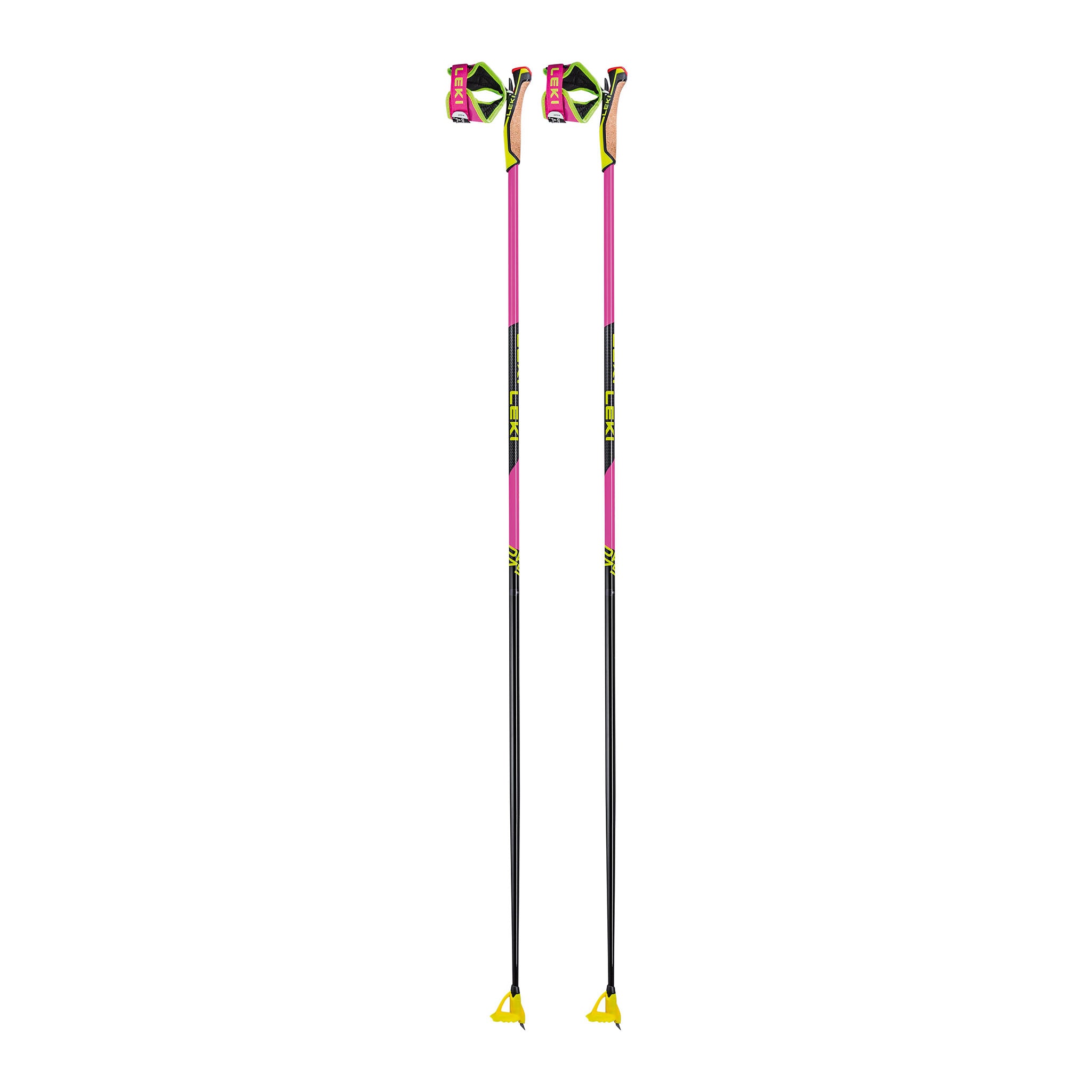 LEKI スキーストック イエロー/ピンク　115cm LEKI USA - PRC 750 PINK - Cross Country Poles - All Winter Poles