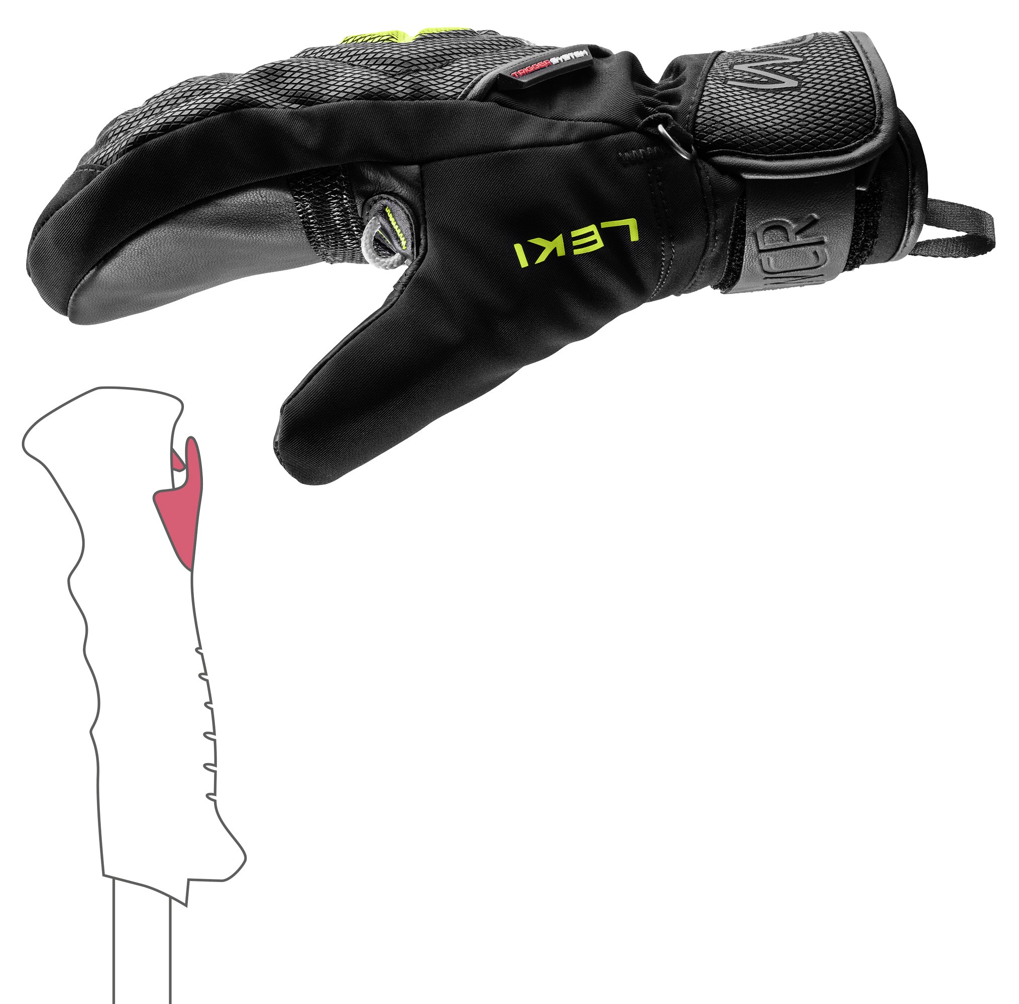 LEKI USA - WCR C-TECH 3D JUNIOR MITT - Ski Racing Gloves - Apparel & Accessories