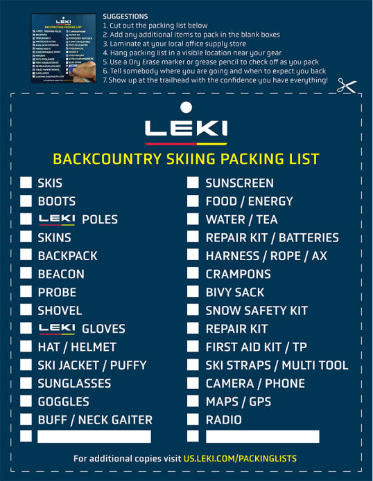Backcountry Skiing Packing List
