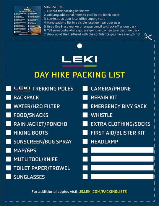 Day Hike Packing List