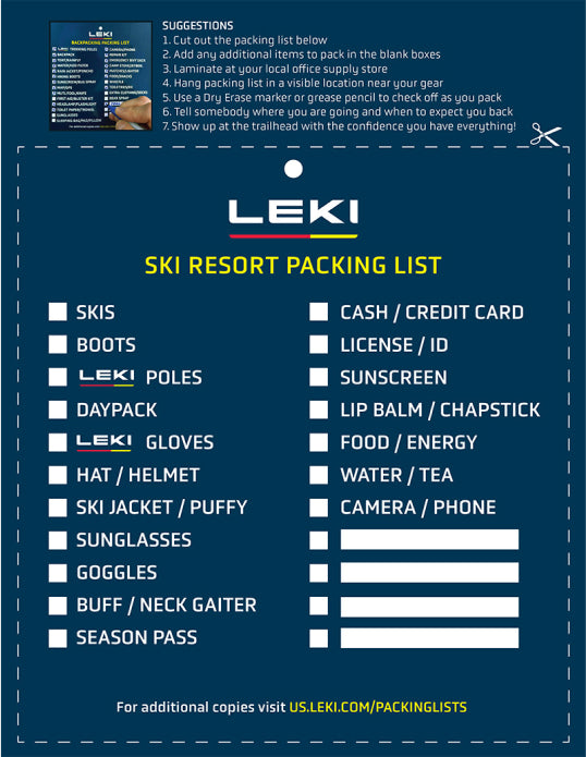 Ski Resort Packing List